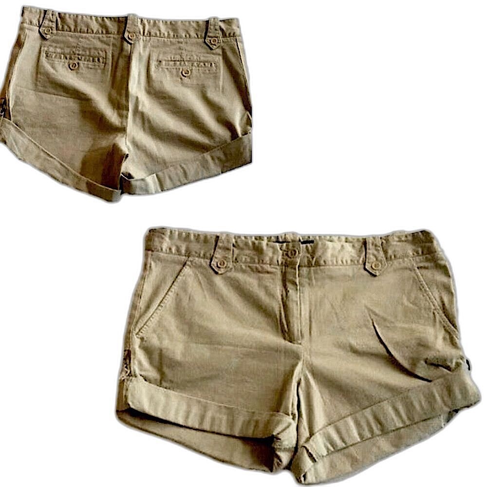 BCBGMAXAZRIA Rolled Cuff Khaki Shorts